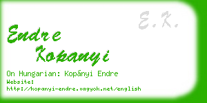 endre kopanyi business card